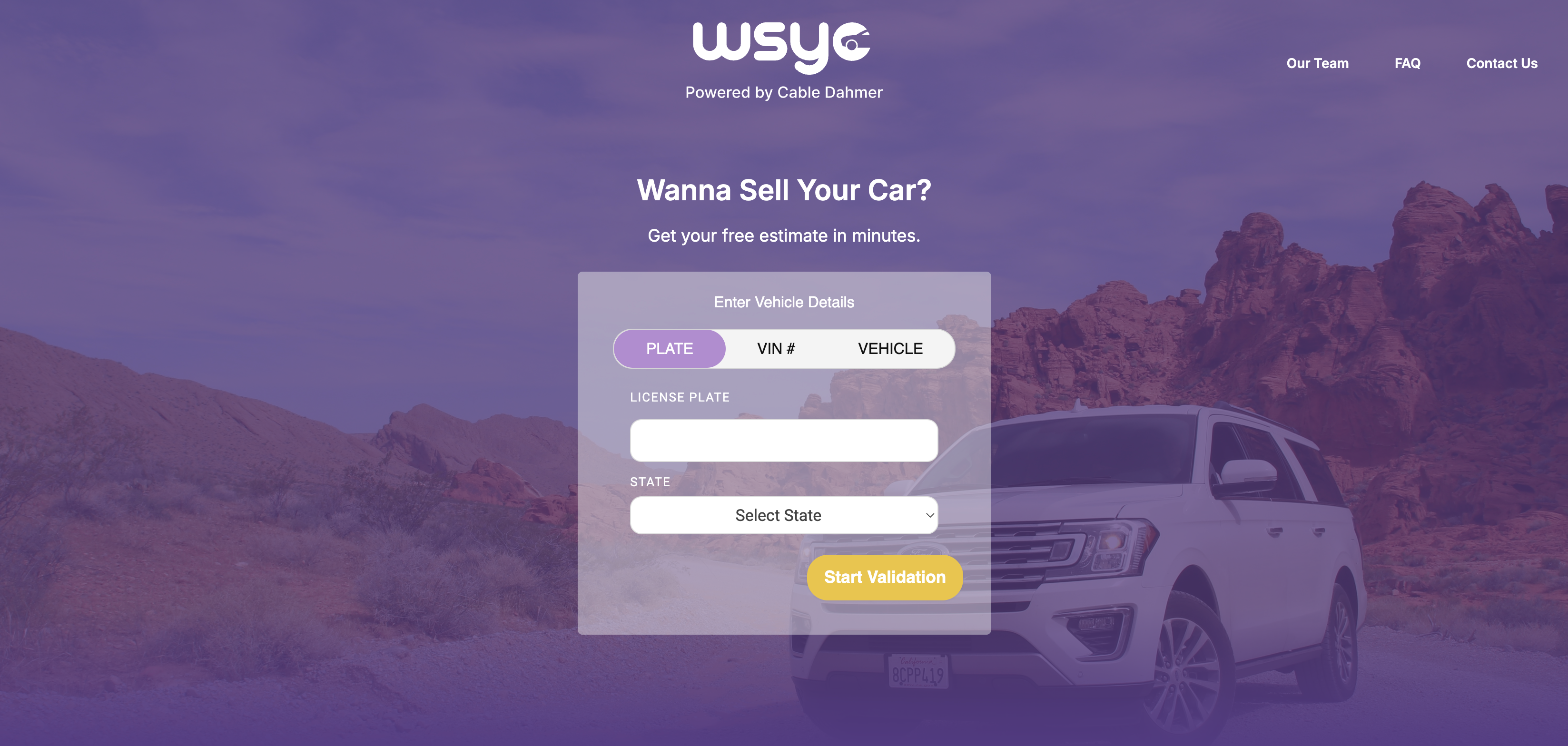 Wanna Sell Your Car Header